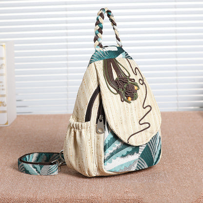 Ethnic double-layer backpack