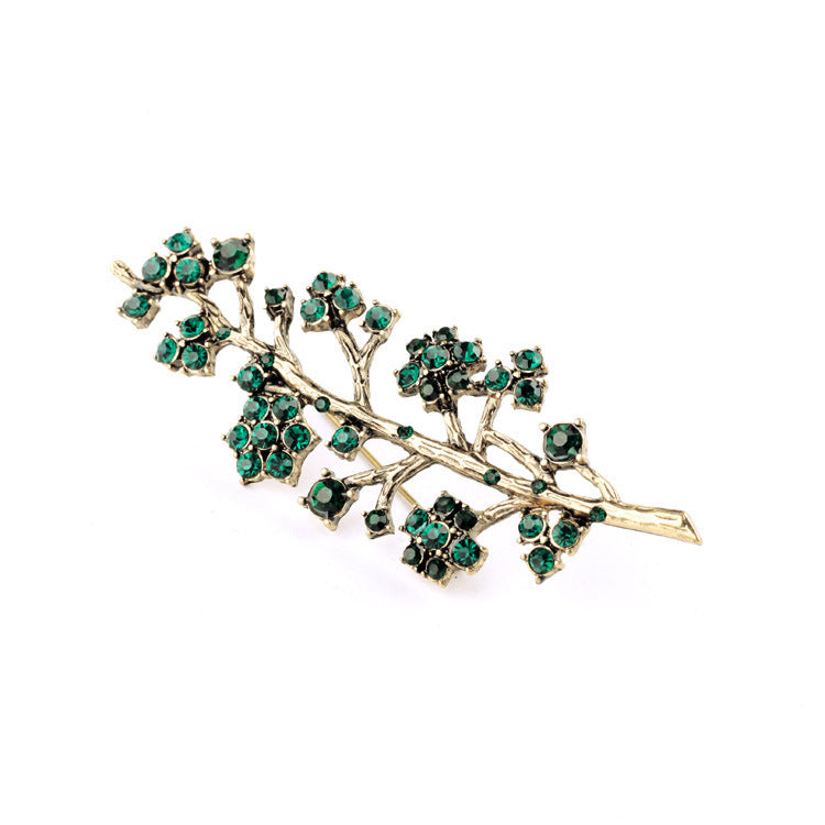 High-quality Brooch with Branches and Diamonds