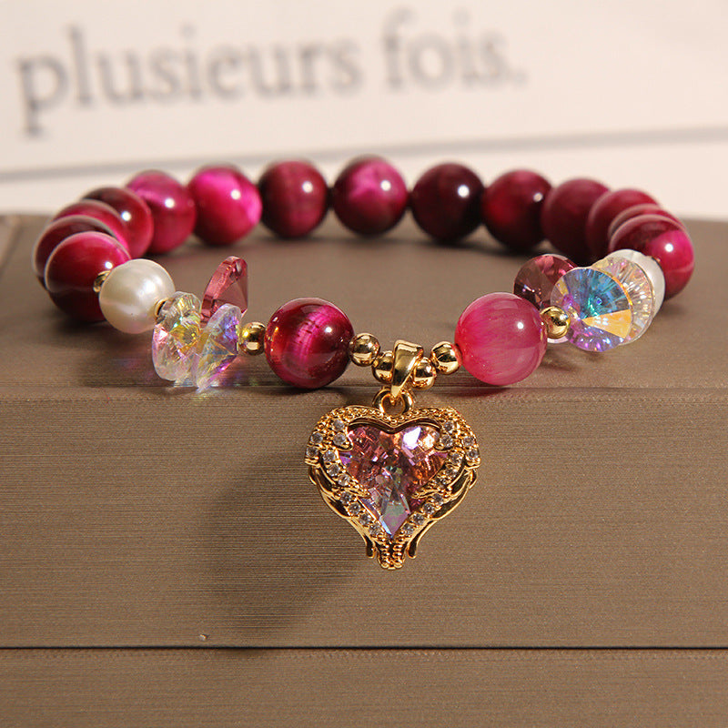 Rose Red Tigereye Kristallarmband