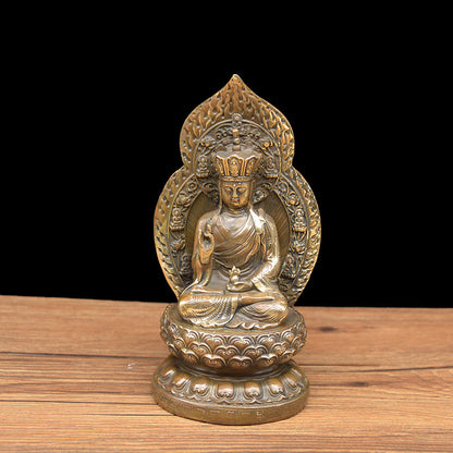 Antique Backlight Copper Kwan-yin Gift Decoration