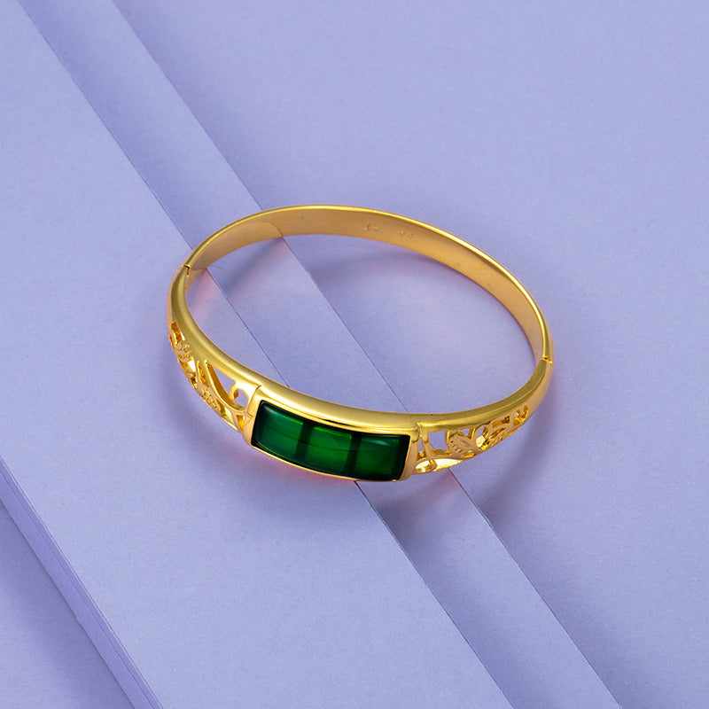 Xuping jewelry alloy gold-plated metal jewelry bracelet female wedding bride retro Malay jade bracelet jewelry wholesale