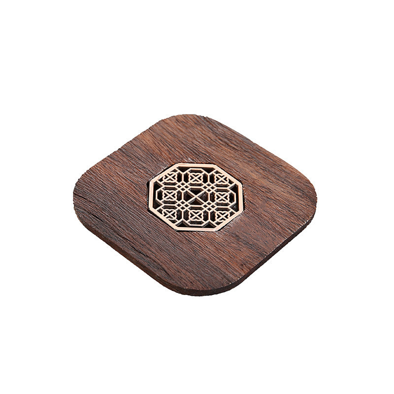 Chinese Style Window Flower Blackwood Coaster