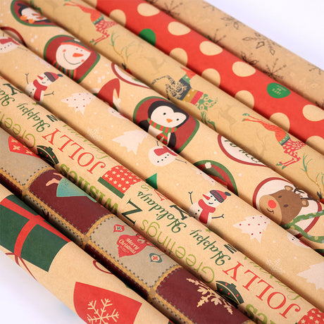 Christmas Gift Packaging Kraft Paper Vintage Gift Wrap