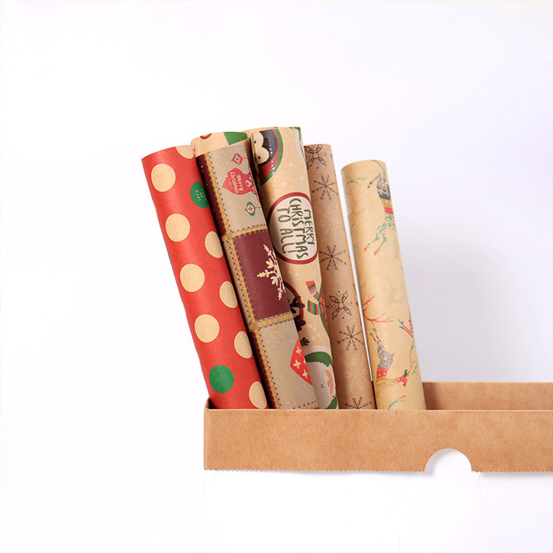 Christmas Gift Packaging Kraft Paper Vintage Gift Wrap