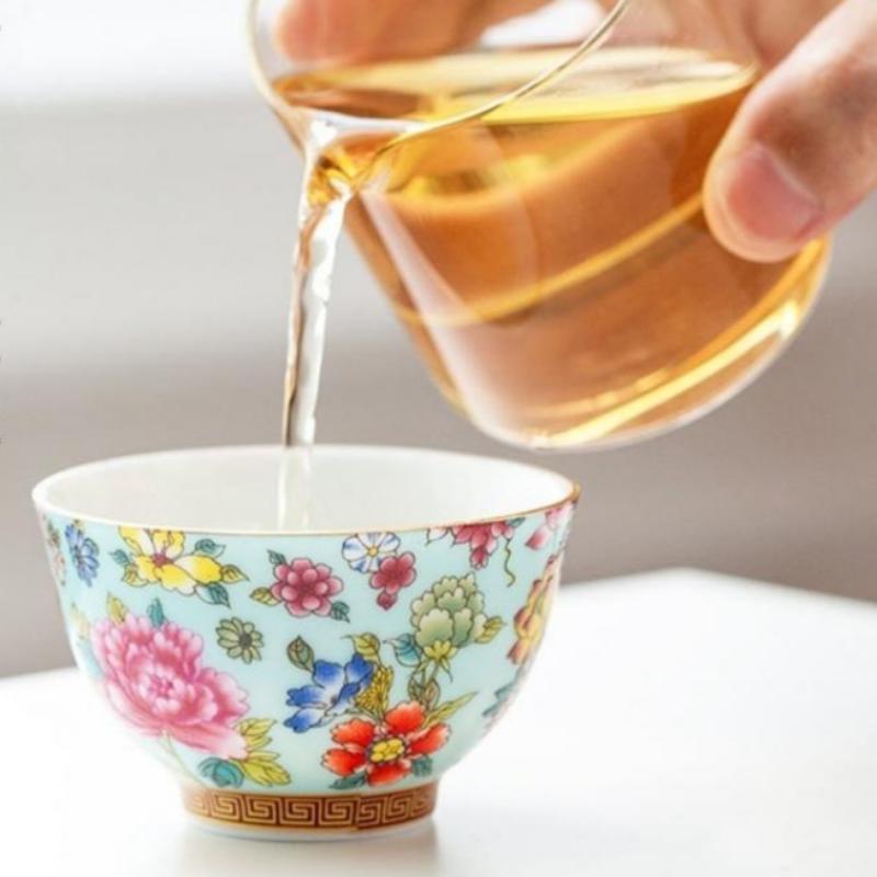 Jingdezhen Enamel Kung Fu Tea Ceramic Teacup-6