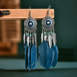 Leaf tassel earrings