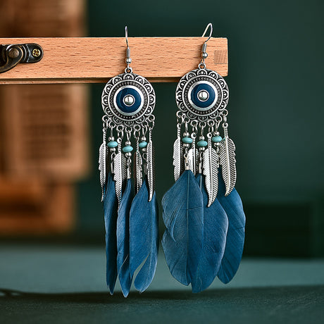 Leaf tassel earrings