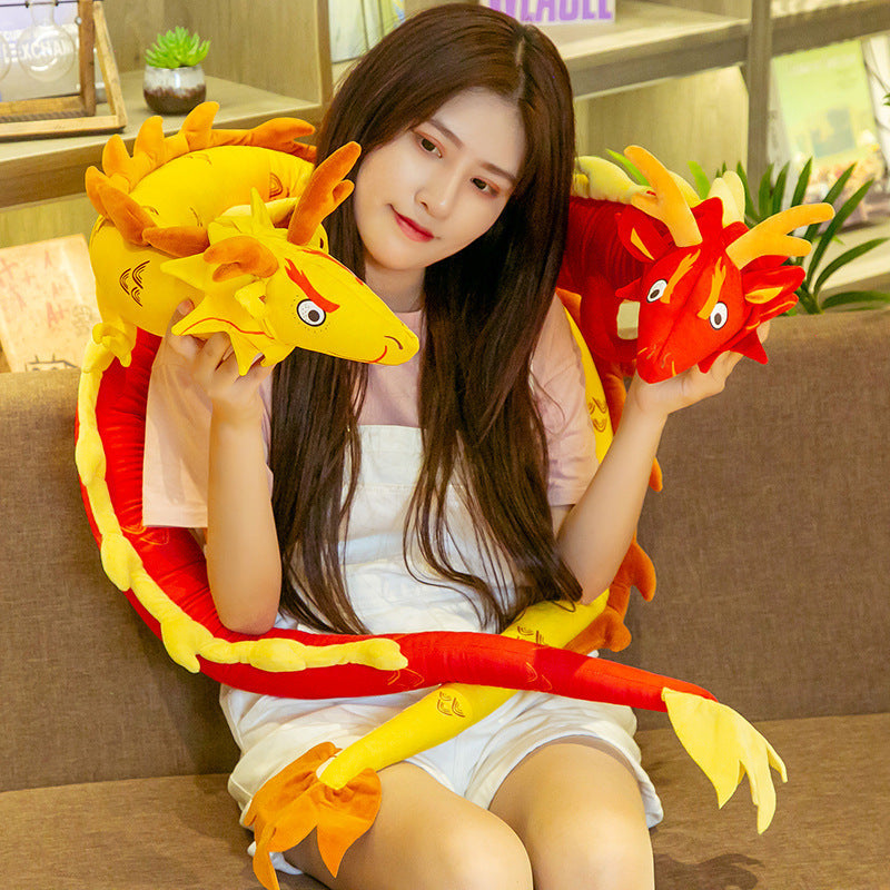 Super Slim Soft Short Plush Chinese Dragon Doll Pillow Toy-2