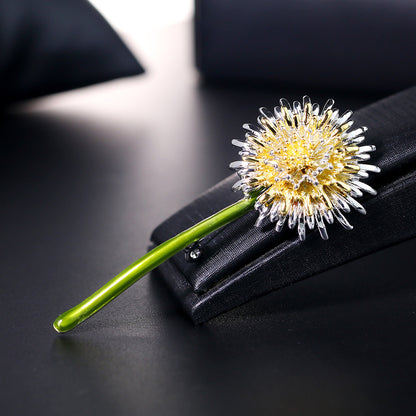 Delicate dandelion brooch