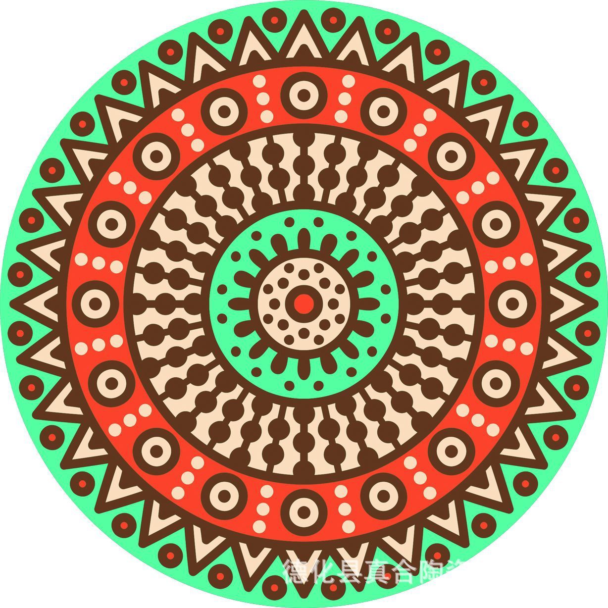 Mandala flower ceramic absorbent coaster