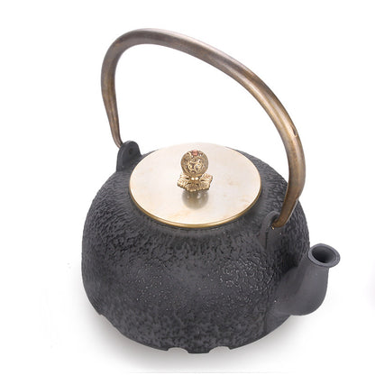 Cast Iron Teapot Elegant Lift Beam Pot Home Decoration