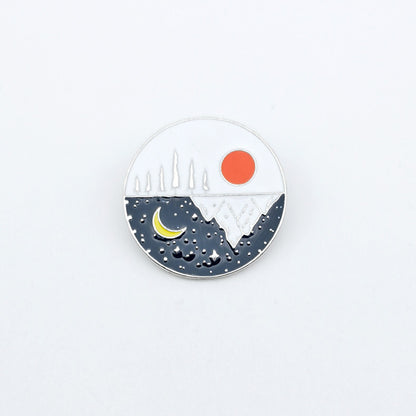 Round enamel shirt brooch