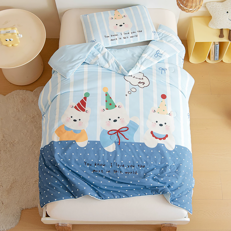 Cooling Cartoon Summer Quilt for Kids Ice Silk Blanket-7