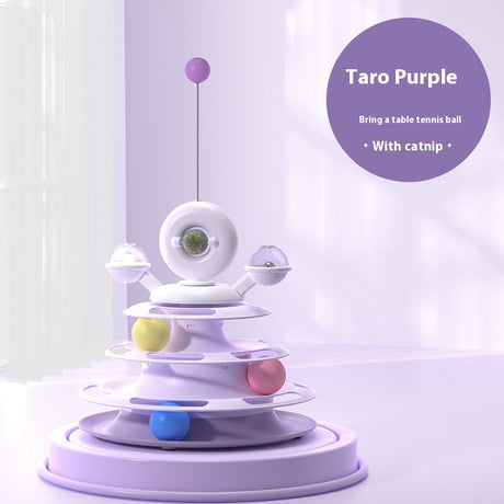 Pet Toys 4 Levels Tower Turntable Roller Balls Cat Toys Intelligence Training Pet Supplies