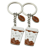 Creative Coffee Cup Paint Keychain Pendant