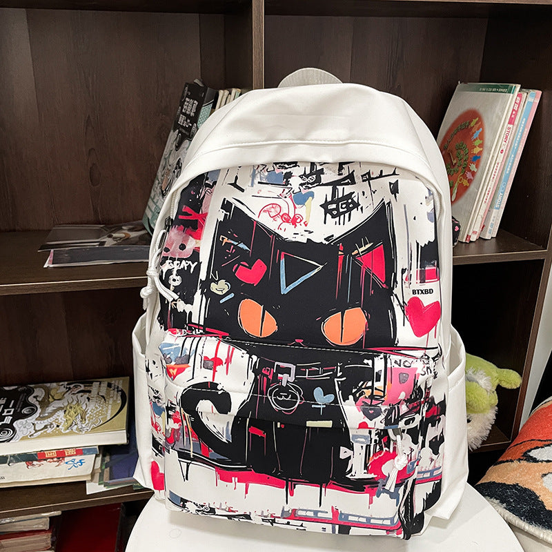 Girls' Harajuku Style Personalized Graffiti Simple All-match Backpack