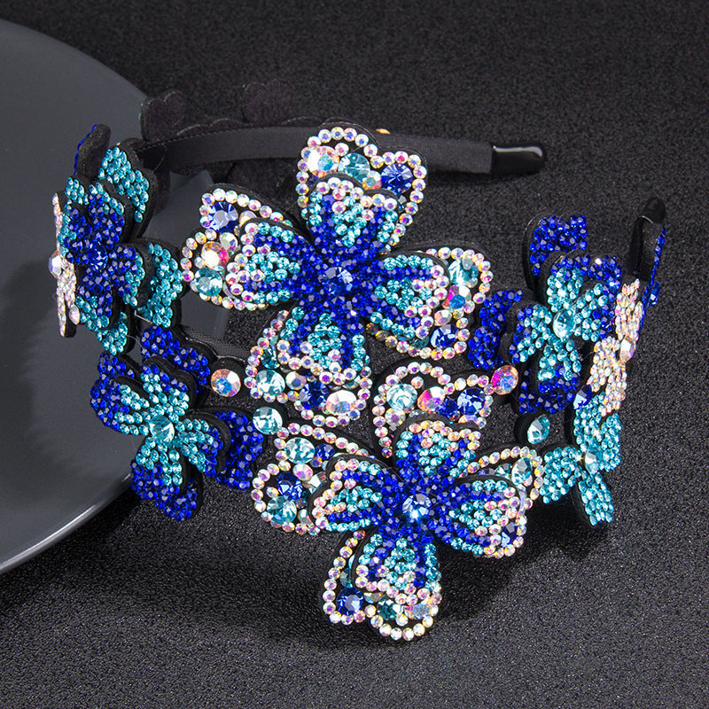 Women's Sweet Clover Flower Rhinestone Hair Bands-1