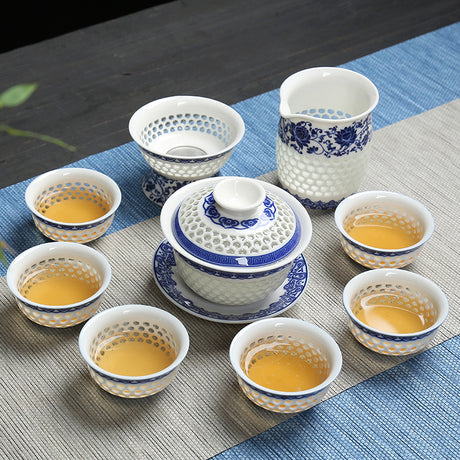 Kung Fu Tea Keramik Teekanne Voller Wabenhöhle hohles Tee -Set Geschenke