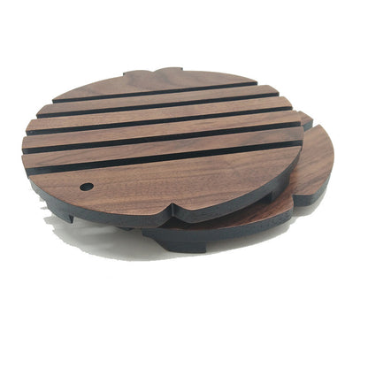 Wooden Anti-Scalding Heat Insulation Pad Creative Black Walnut Table Mat