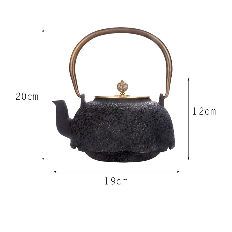 Cast Iron Teapot Elegant Lift Beam Pot Home Decoration