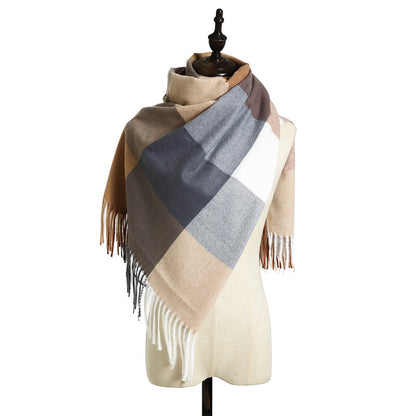 Striped plaid ladies scarf