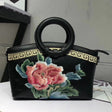 Chinese Style Peony Flower Dumpling Bag Embroidery Handbag-4