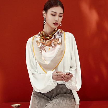 Silk scarf female square