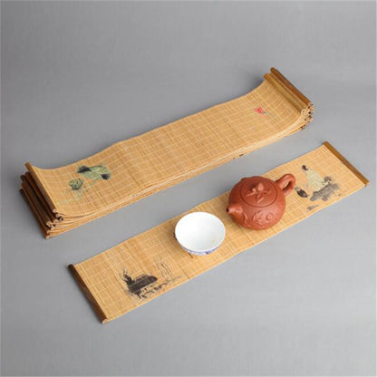 Natural Print Bamboo Tea Mat Insulation Pad