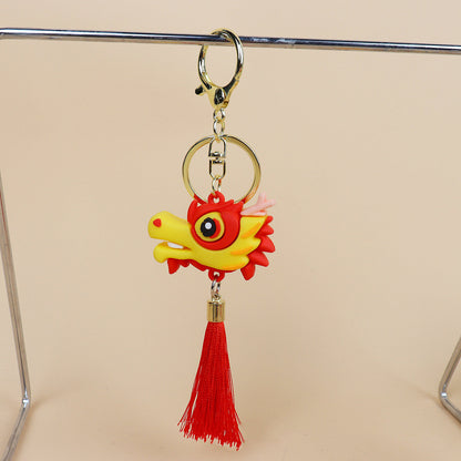 Fashionable Simple China Style Loong Dance Tassel Keychain-7