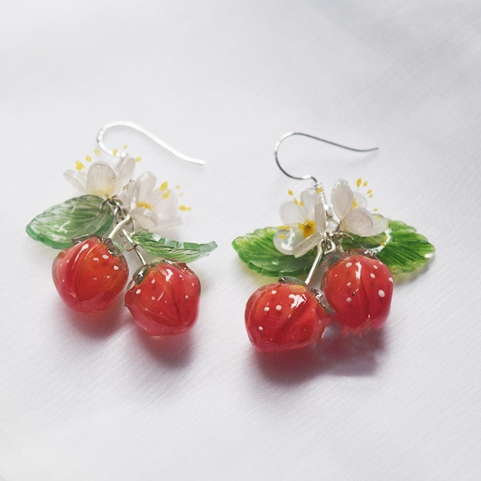 Women's Chinese Style Strawberry Daily Matching Earrings