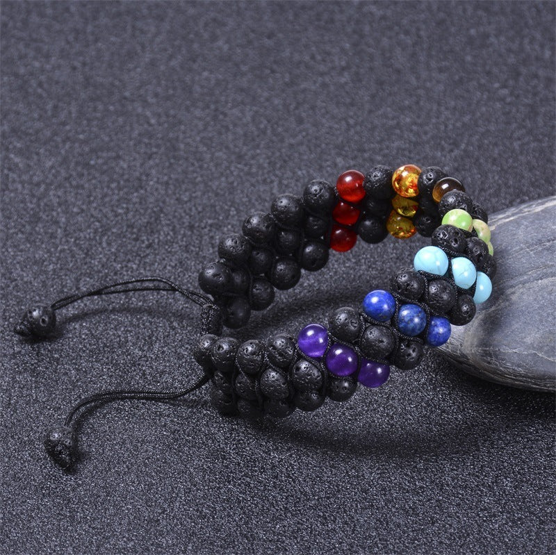 Volcanic Stone Braided Bracelet Essential Oil Bracelet