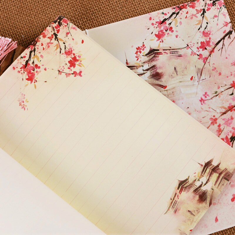 Chinese Style Watercolor Retro Tassel Thread-bound Notebook-3