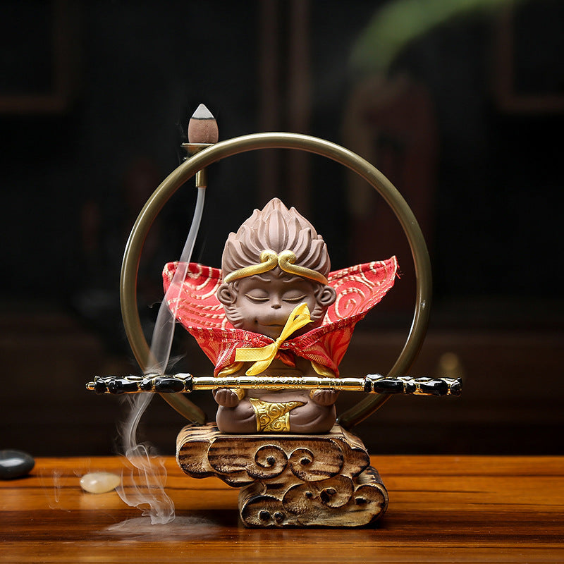 Wukong Meditation Home Backflow Incense Table Decoration-3