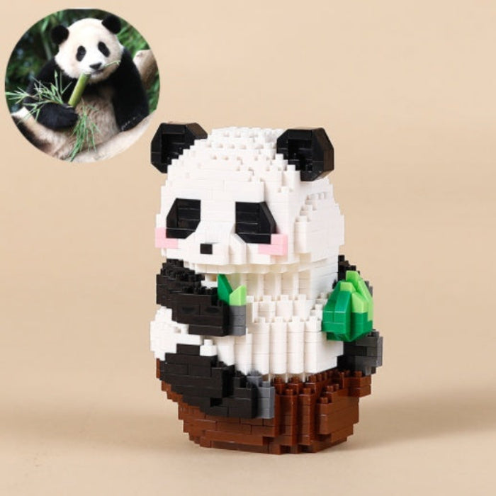 Giant Panda Flower Fruit Lai Menglan Microparticle Building Block Toy