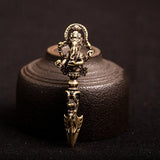 Brass Elephant God King Kong Tibetan Tantra Dharma-vessel Monster Subduing Club Vajra Keychain