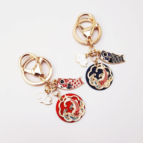 Chinese Style Good Luck Koi Fairy Deer Cloud Keychain-2