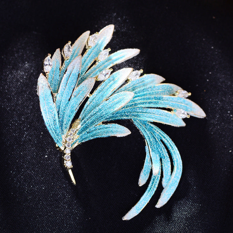 Fashionable and Elegant Enamel Phoenix Brooch