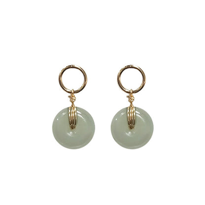 Peace Buckle Hetian Jade Women's Earrings