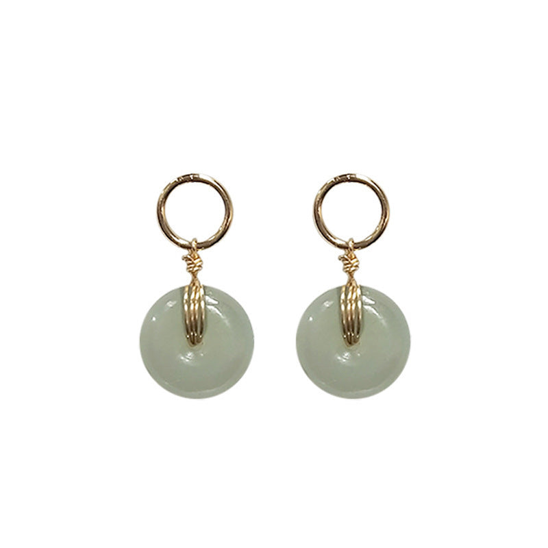 Peace Buckle Hetian Jade Women's Earrings