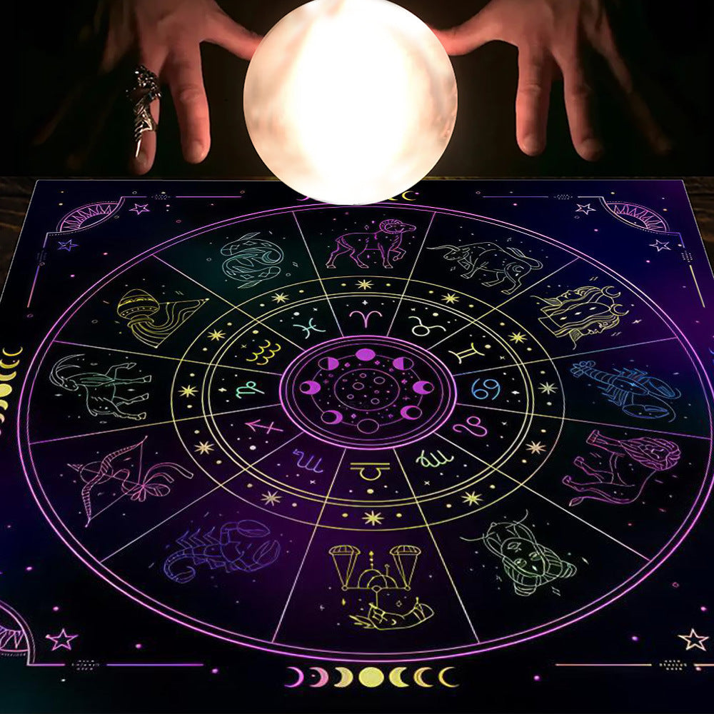 Tarot Table Cloth Moon Sun Lucky Tree Flannel Tablecloth-14