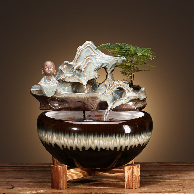 Ceramic Fountains Attract Wealth Decoration Household Humidifier