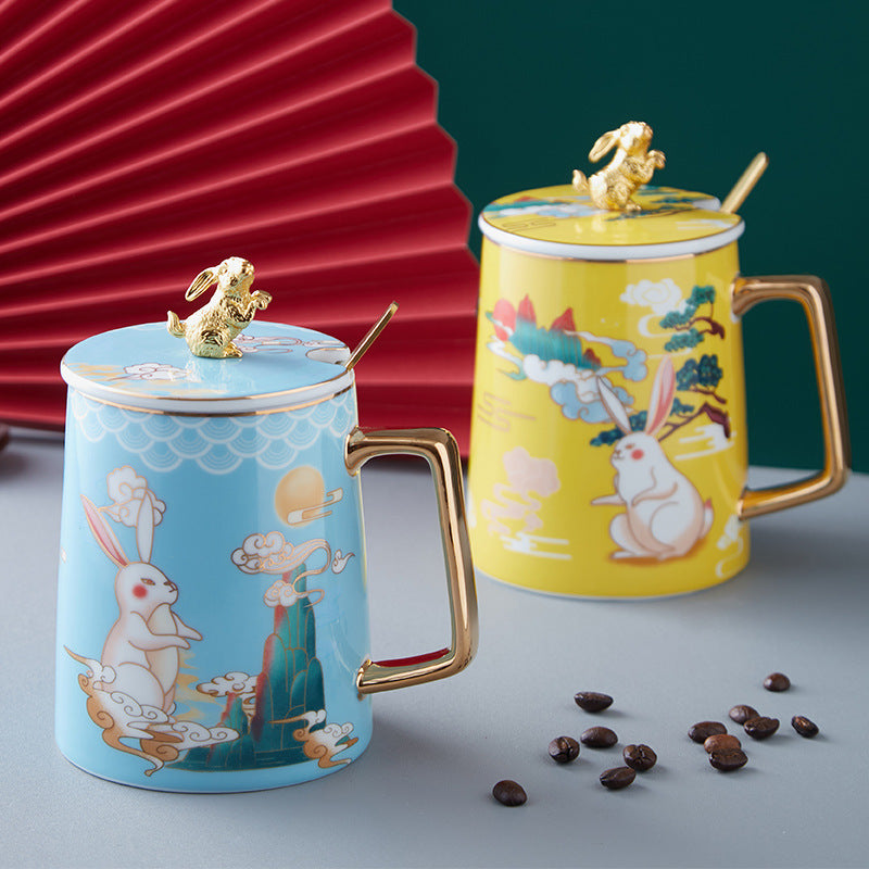 Palace Rabbit Series Chinese Style Ceramic Mug Gift Set-