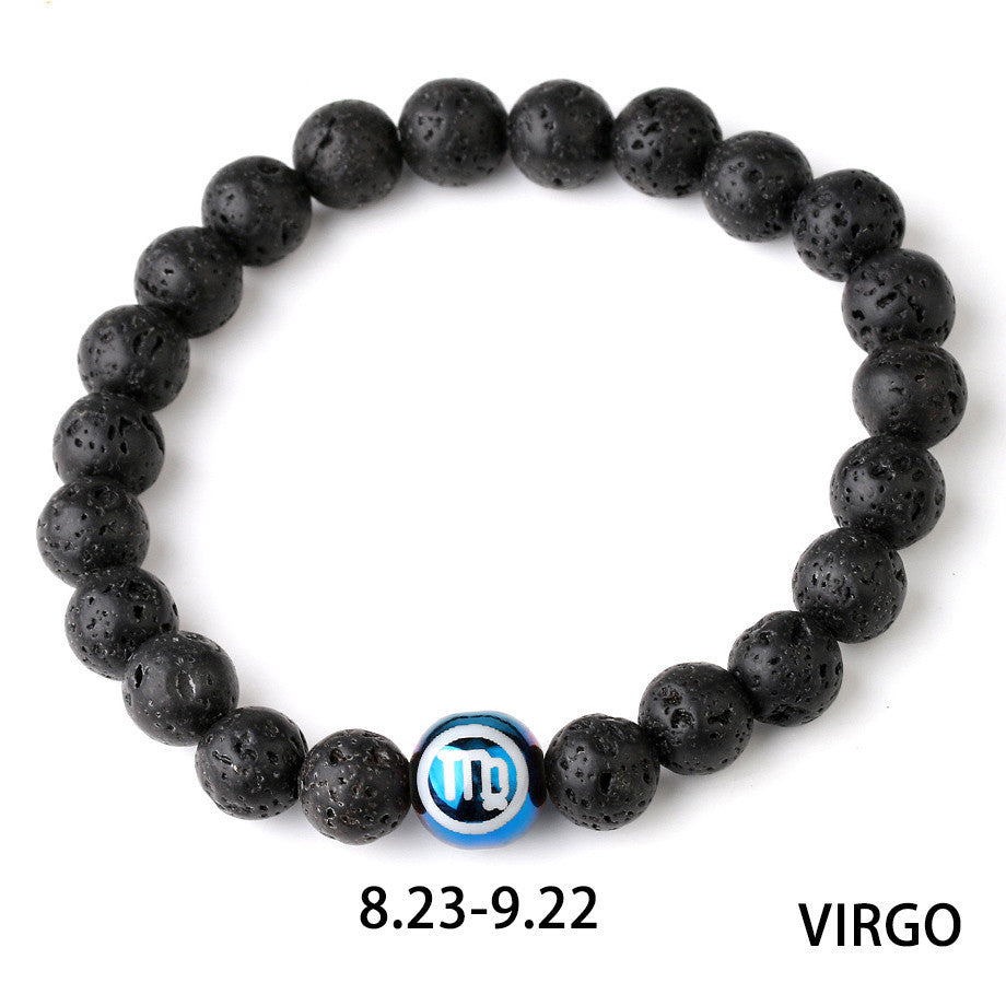 Constellations Couple Natural Lava Stone Bracelet-9