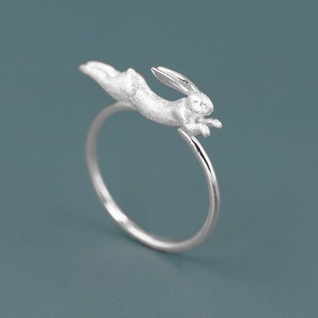 Jade Rabbit Ring in Sterlingsilber schön