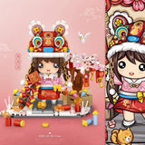 Spring Festival Hut Festive New Year's Eve Dinner Building Blocks-6