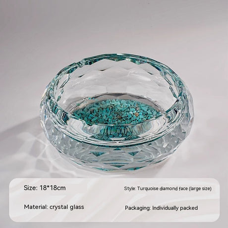 High-grade Turquoise Crystal Glass Ashtray