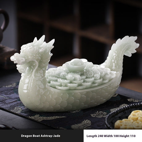 Chinesische kreative Drachenboot -Aschenbecher mit Deckel verhindern Flugasche
