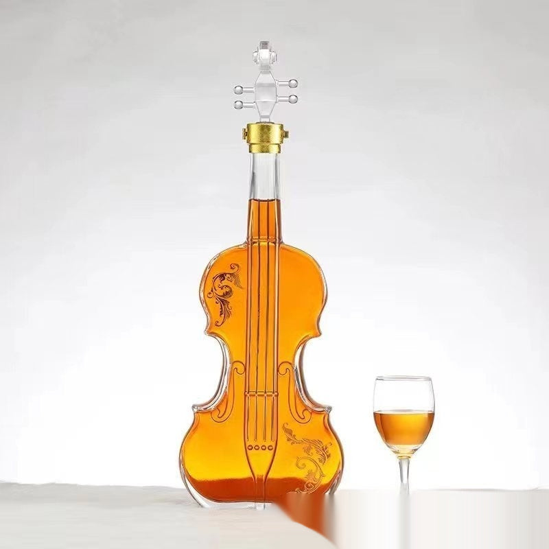 Violin Style Glass Wine Bottle