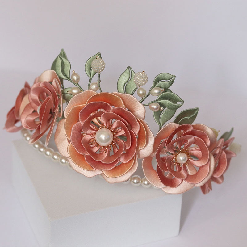 Flower Festival Hair Crown Wrapped With Flower Hairpin