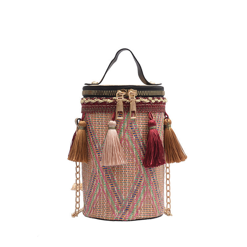 Chain Ethnic Style Portable Straw Shoulder Bag